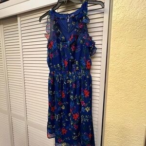 Old Navy Floral Ruffle Mini Dress - Blue and Red